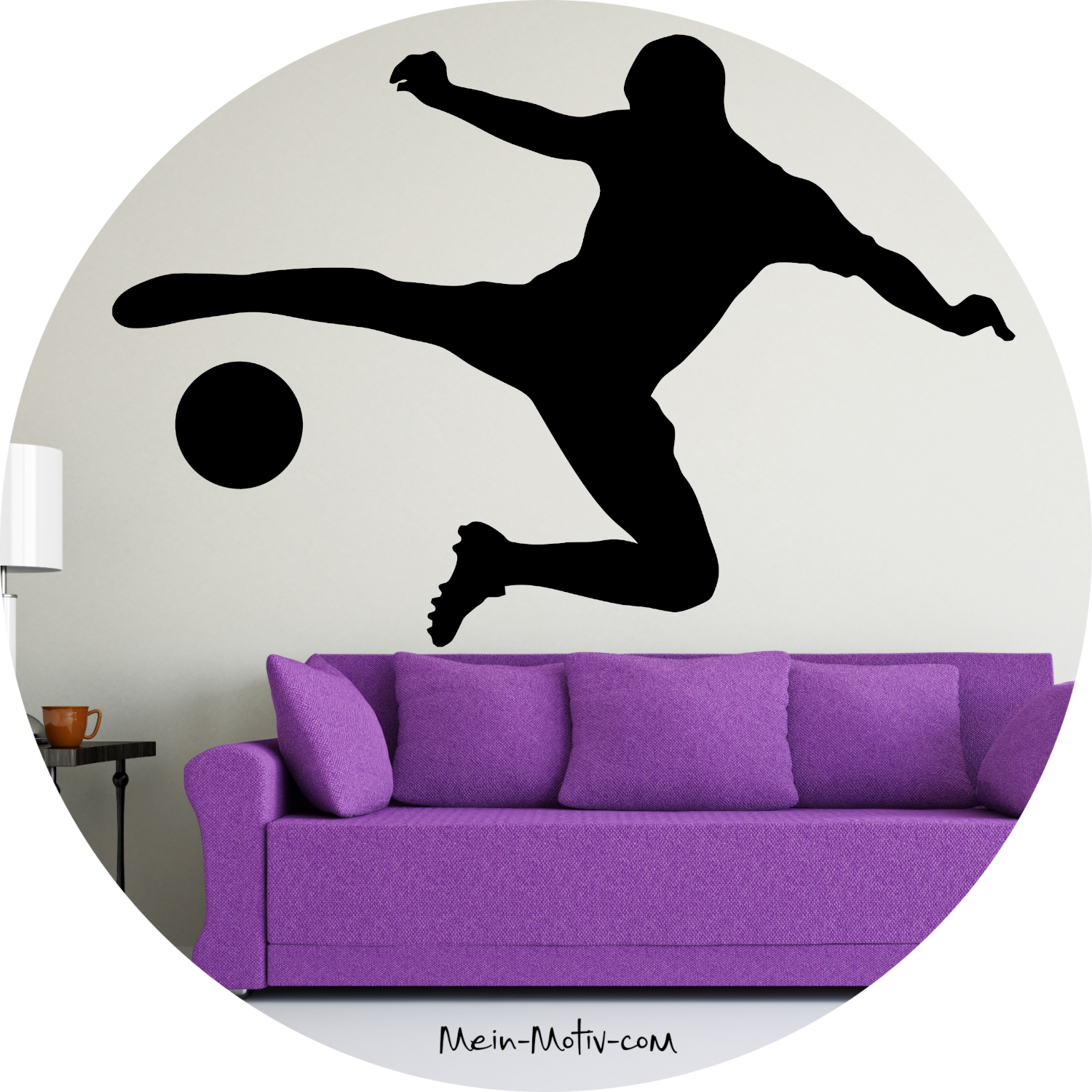 Wandtattoo Fußball Silhouette