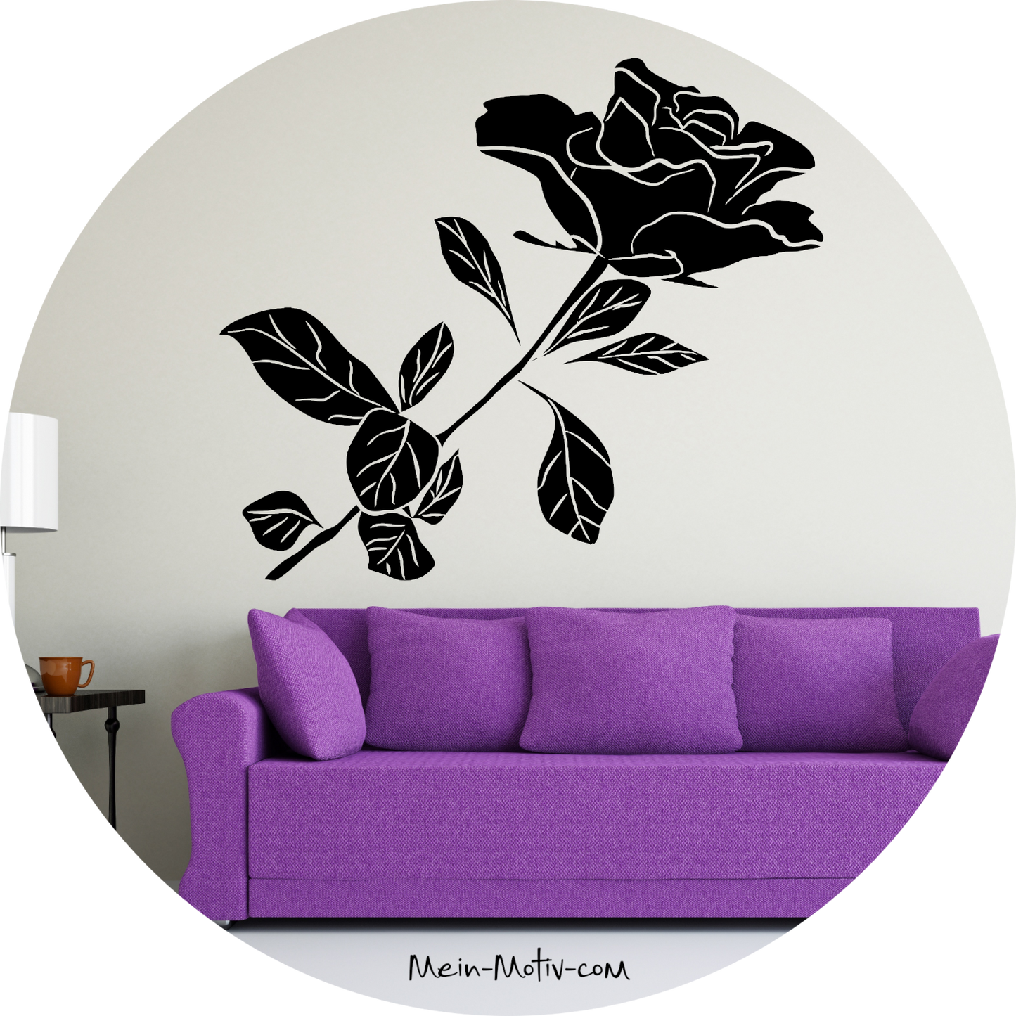 Wandtattoo Schwarze Rose