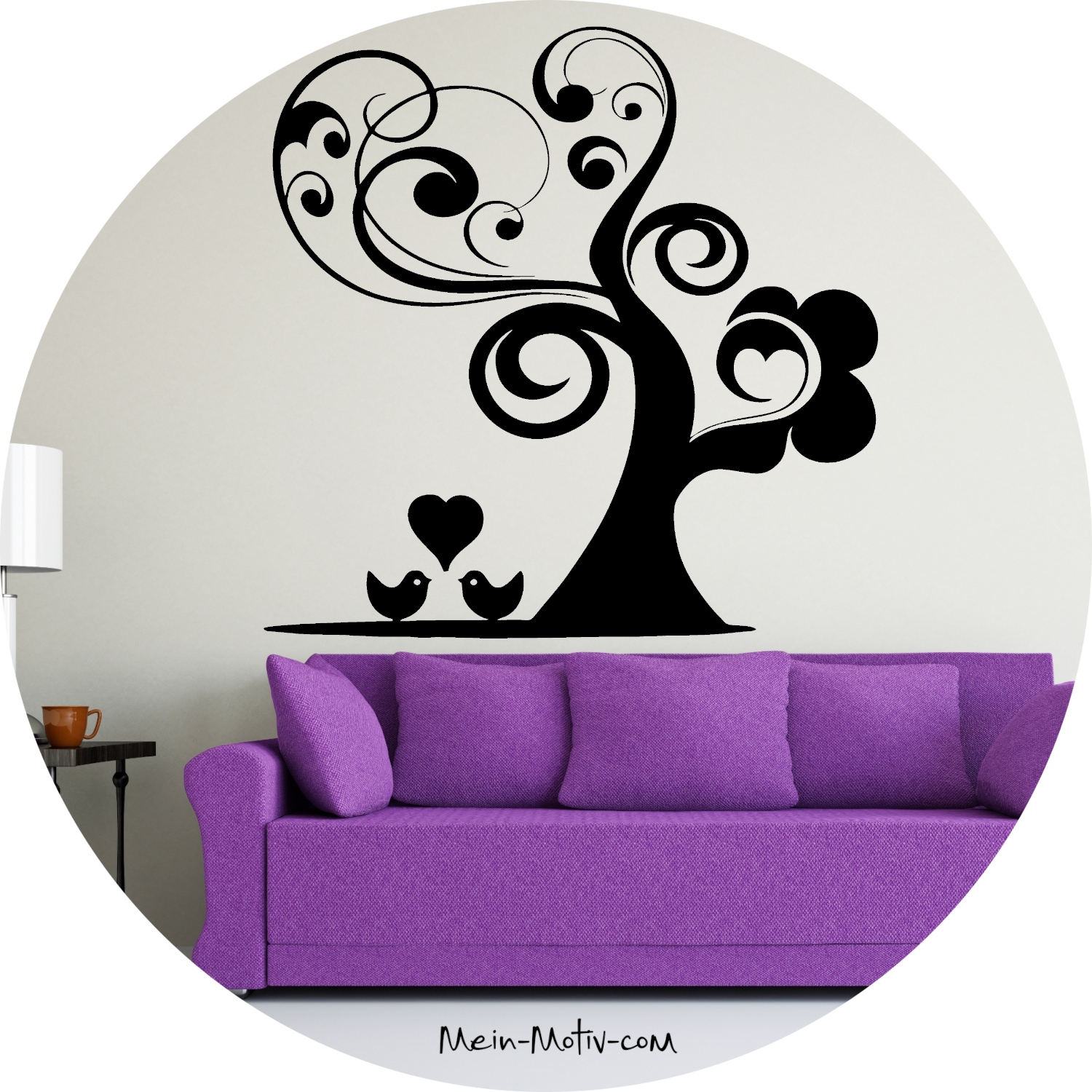 Wandtattoo Baum mit Vögeln