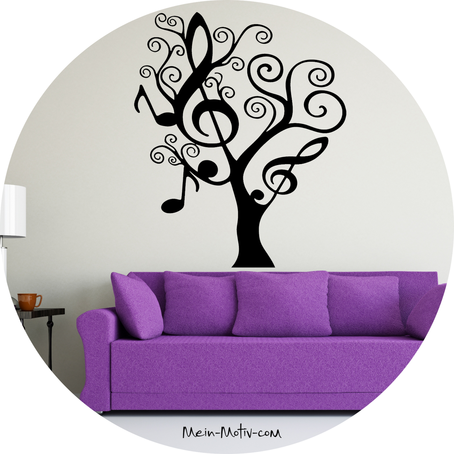 Wandtattoo Baum mit Noten
