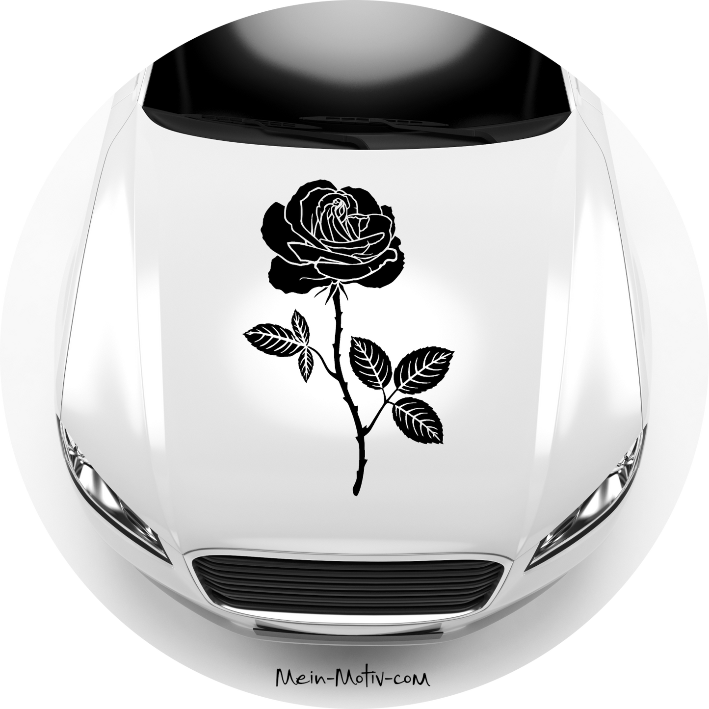 Autoaufkleber Schwarze Rose mit Dornen
