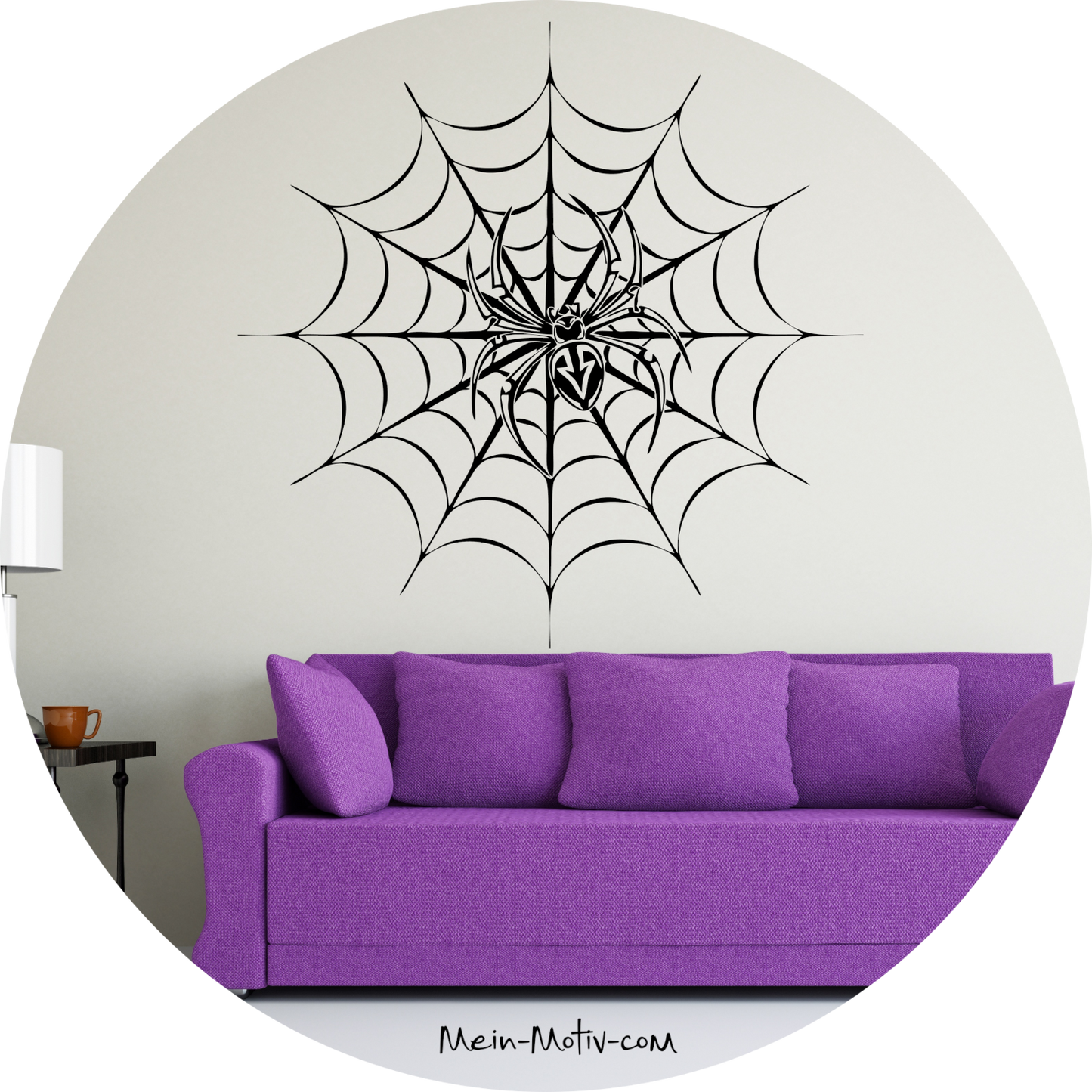 Wandtattoo Spinne im Netz
