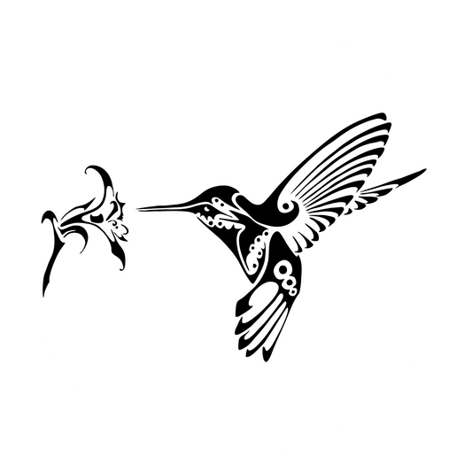 Autoaufkleber Kolibri mit Blume