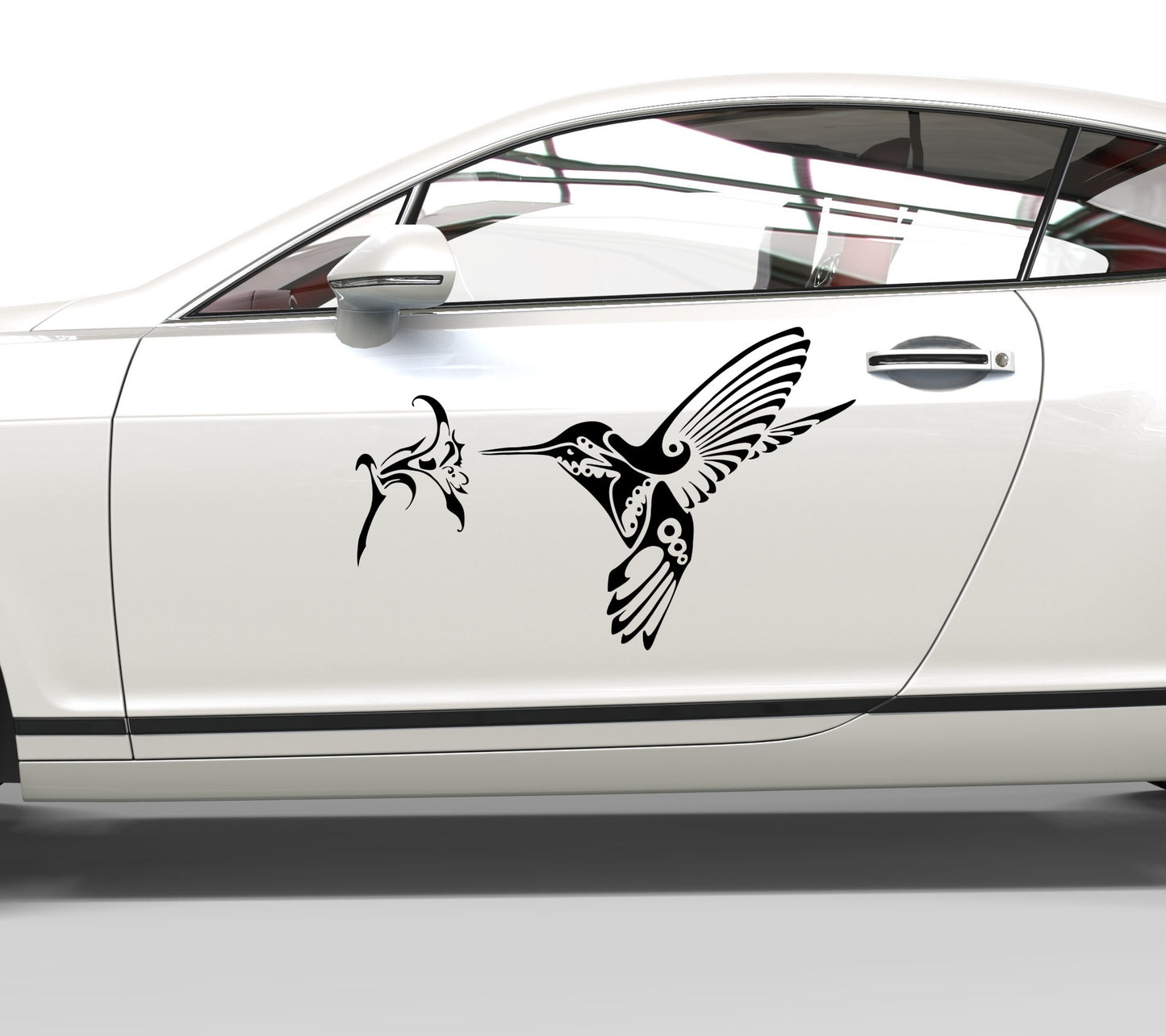 Autoaufkleber Kolibri mit Blume