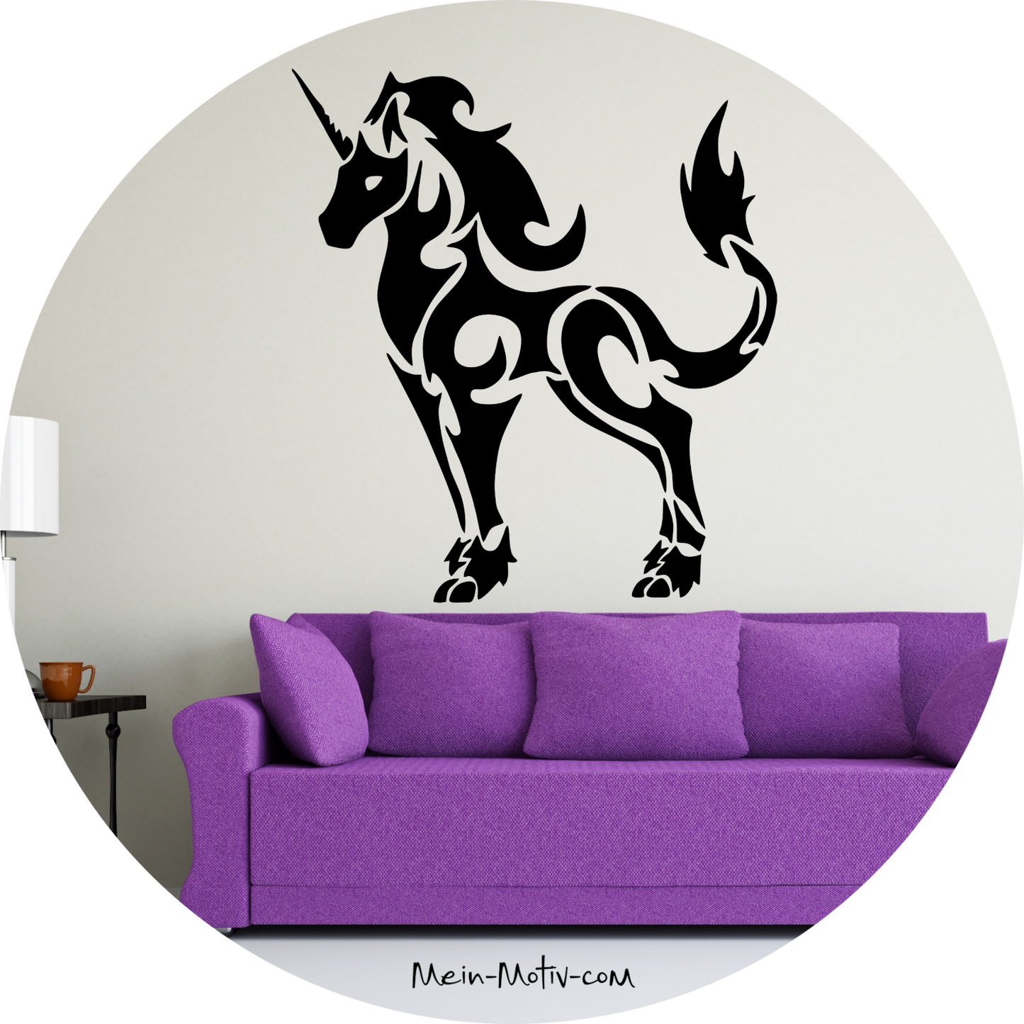 Wandtattoo Einhorn Tribal
