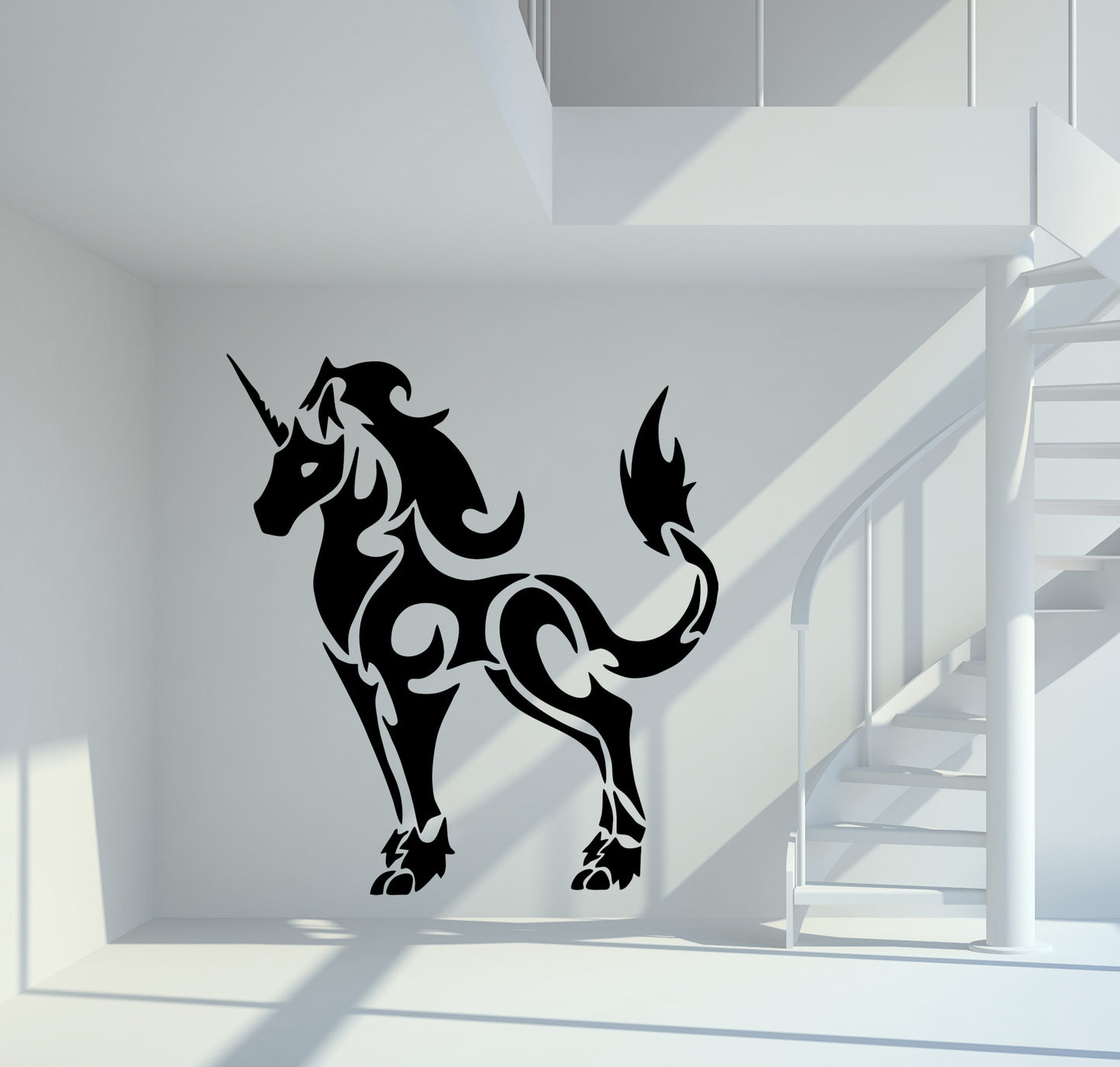 Wandtattoo Einhorn Tribal