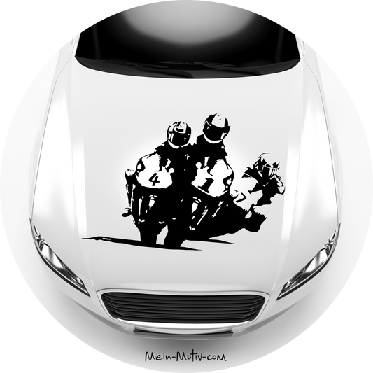 Autoaufkleber Motorradrennen