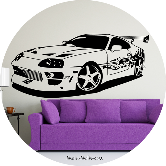 Wandtattoo Fast and Furious Toyota Supra Paul Walker