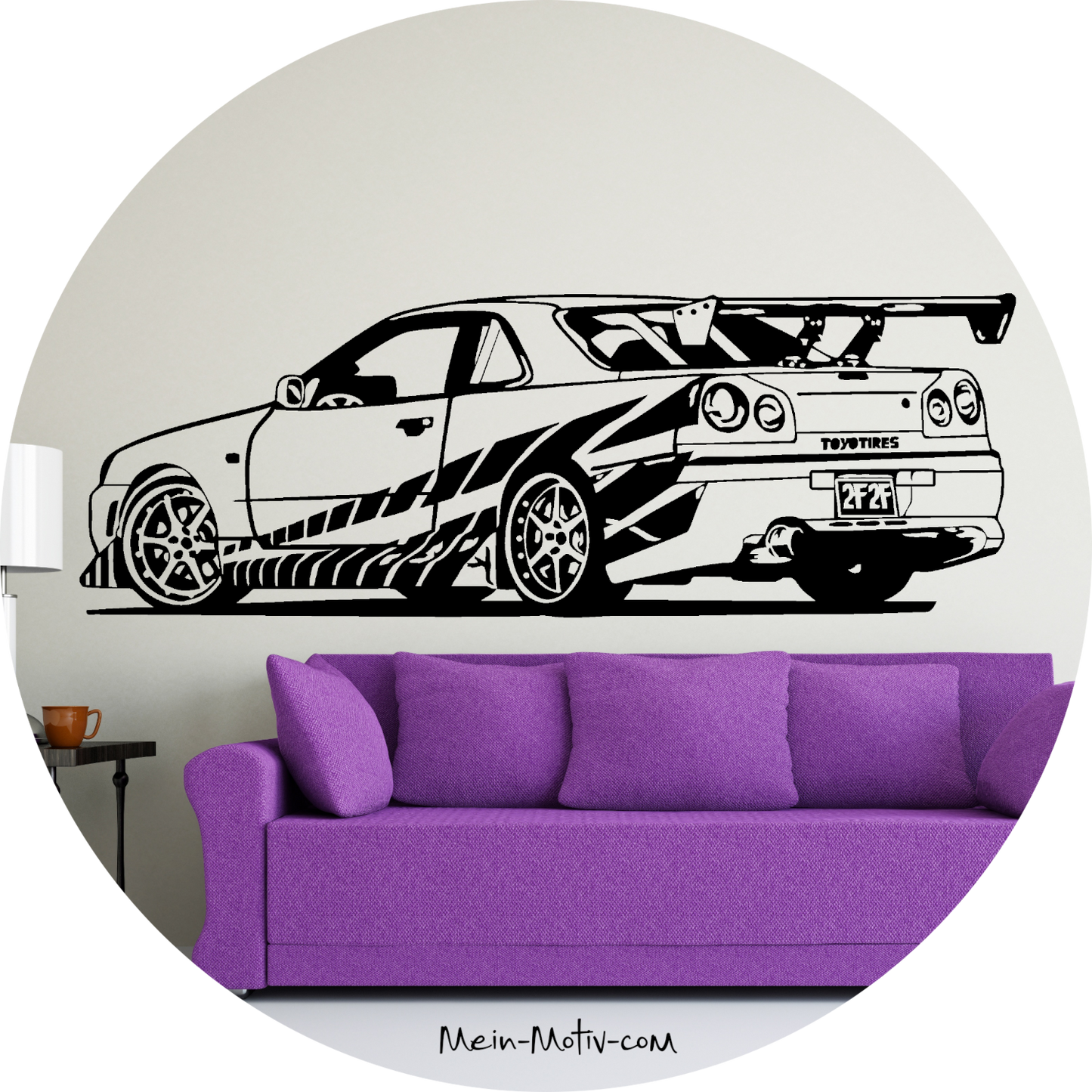 Wandtattoo Fast and Furious Nissan Skyline R34