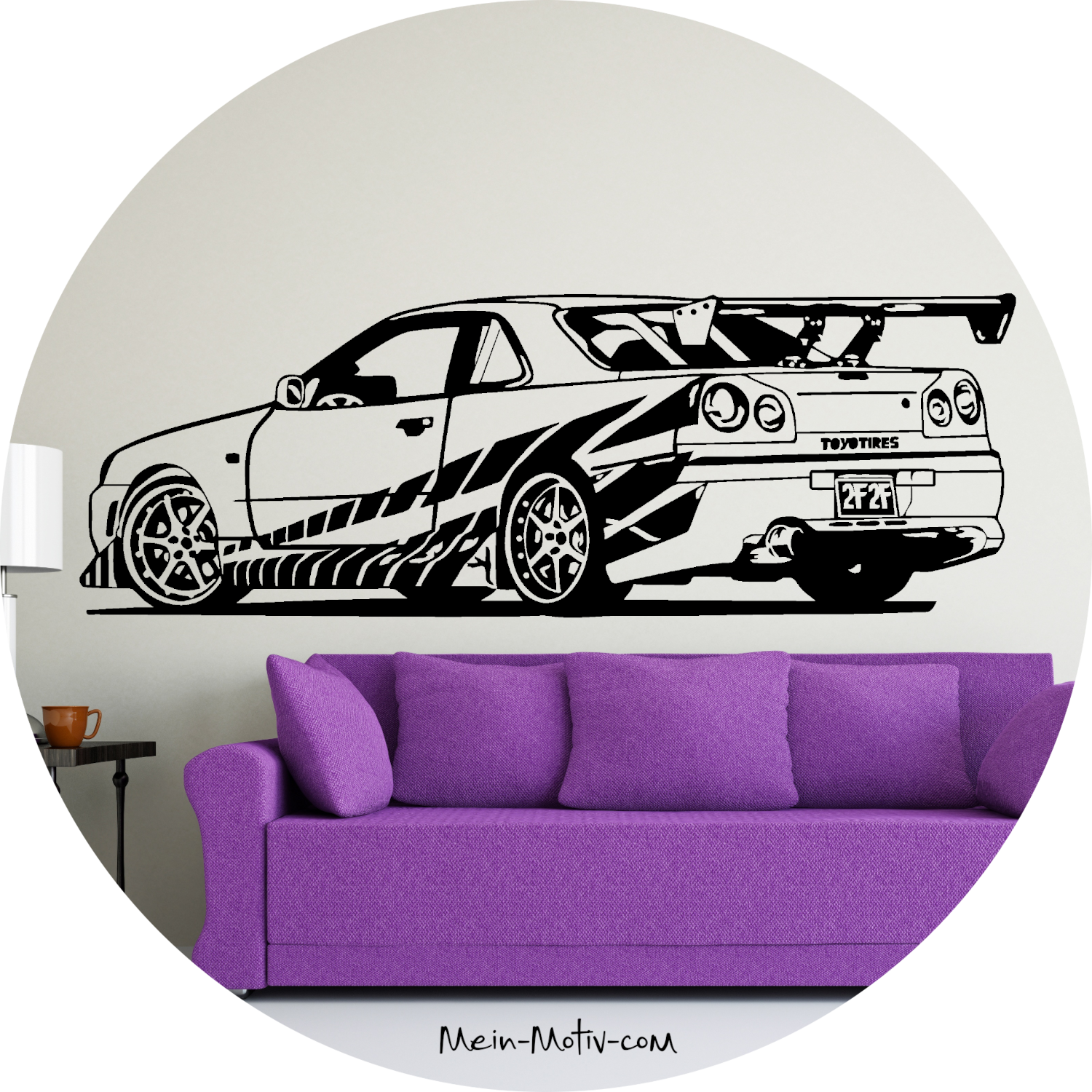Wandtattoo Fast and Furious Nissan Skyline R34