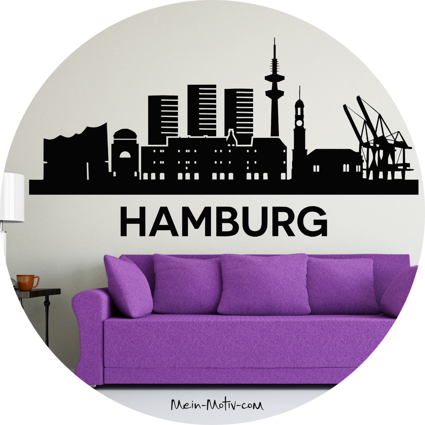 Wandtattoo Skyline Hamburg