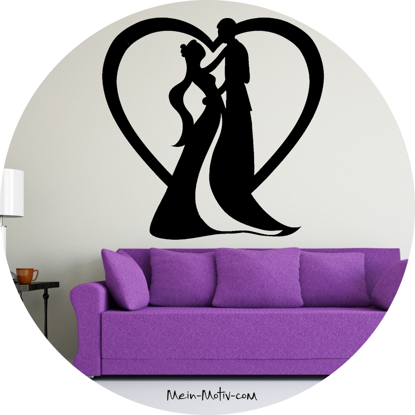 Wandtattoo Hochzeit mit Herz