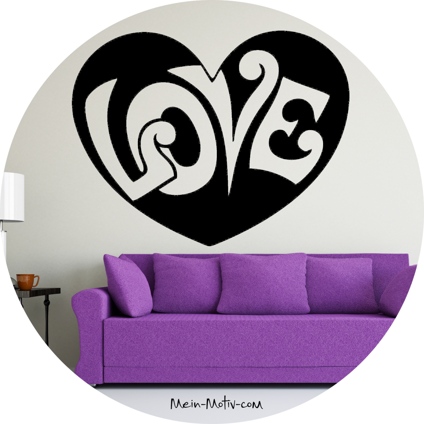Wandtattoo Herz - Love