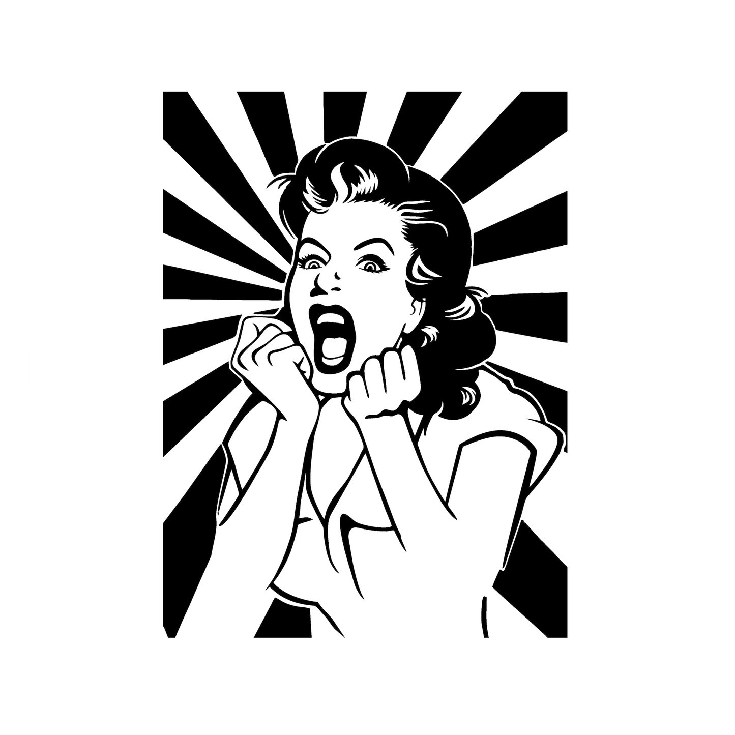 Wandtattoo Shocked Woman