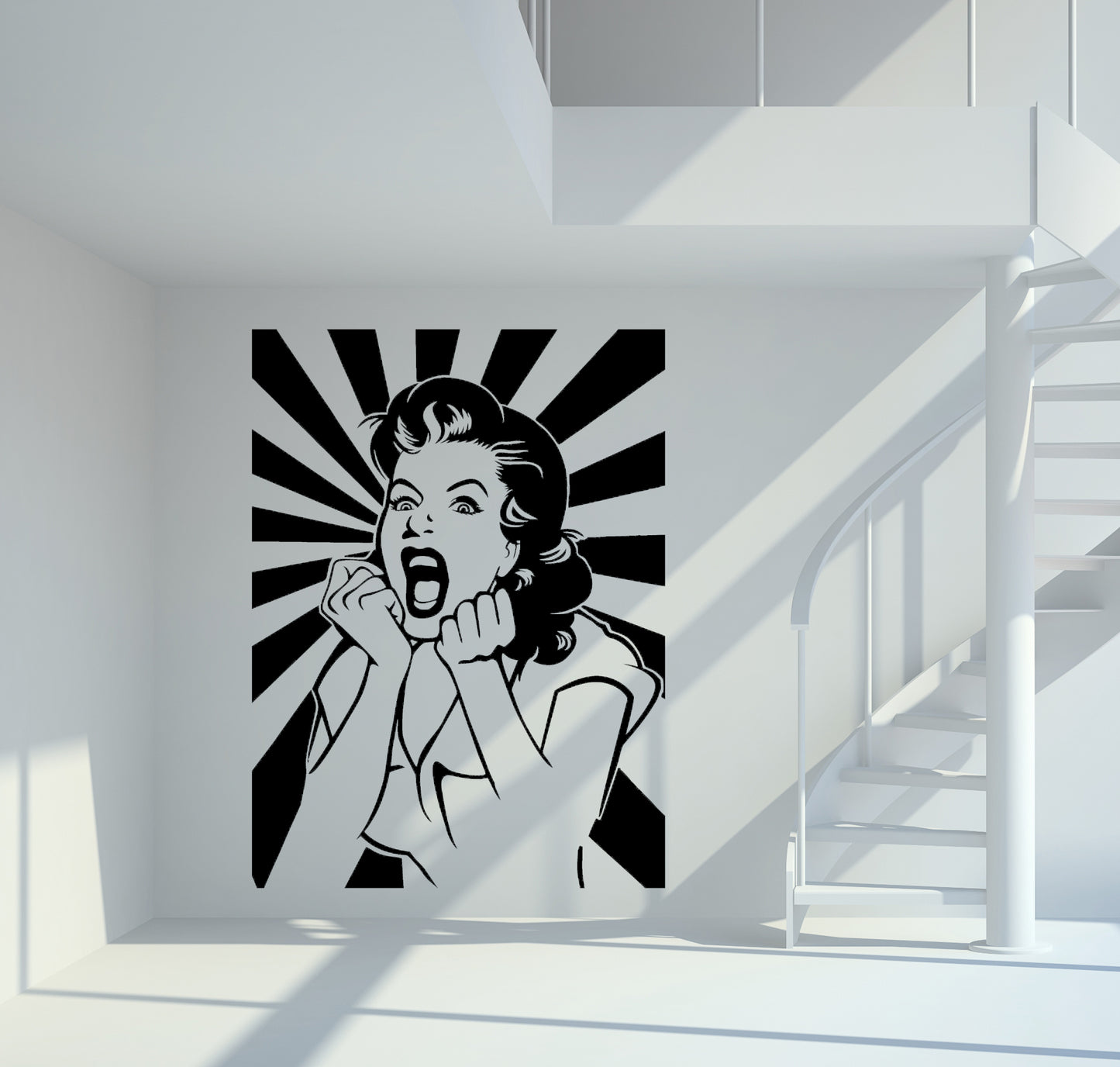 Wandtattoo Shocked Woman
