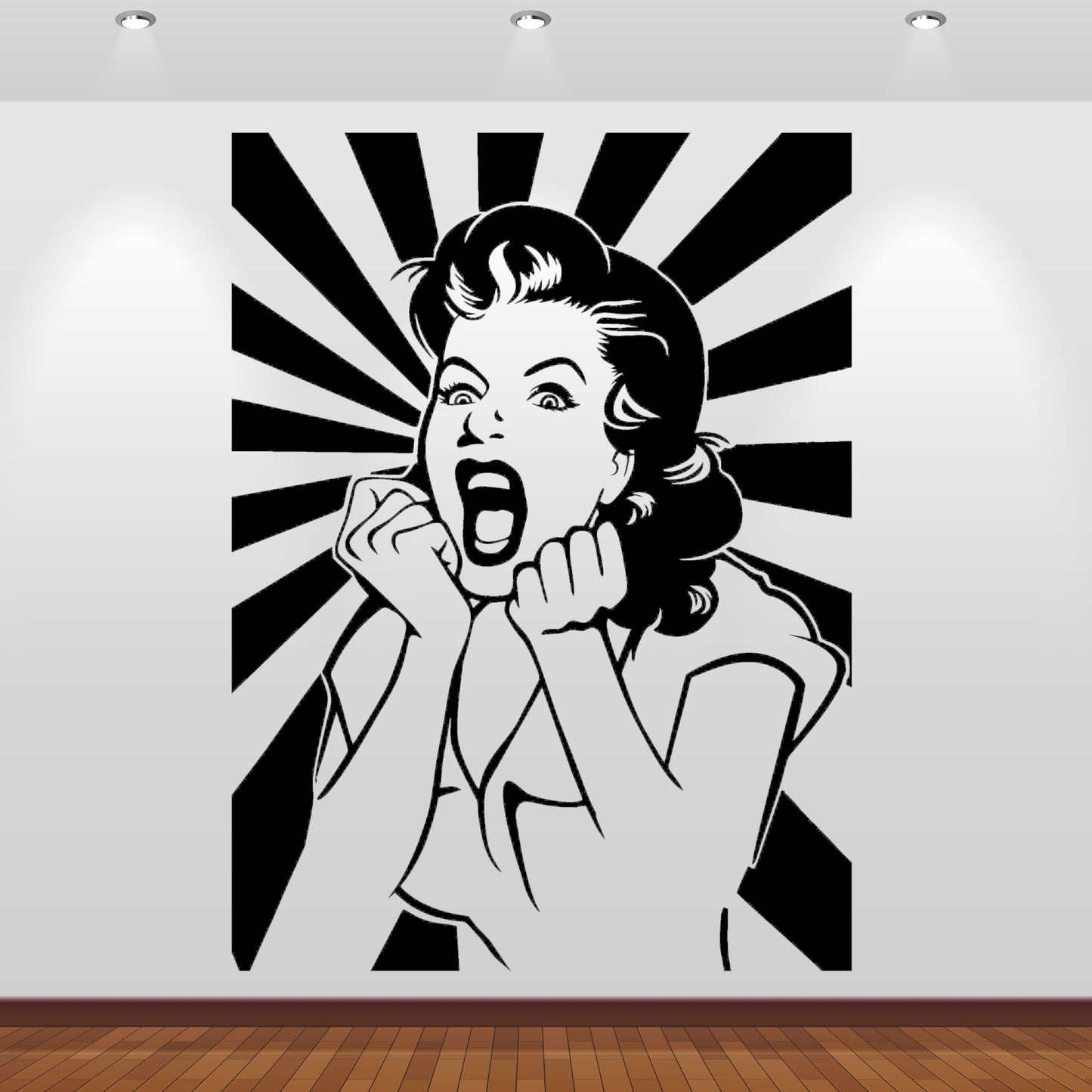 Wandtattoo Shocked Woman