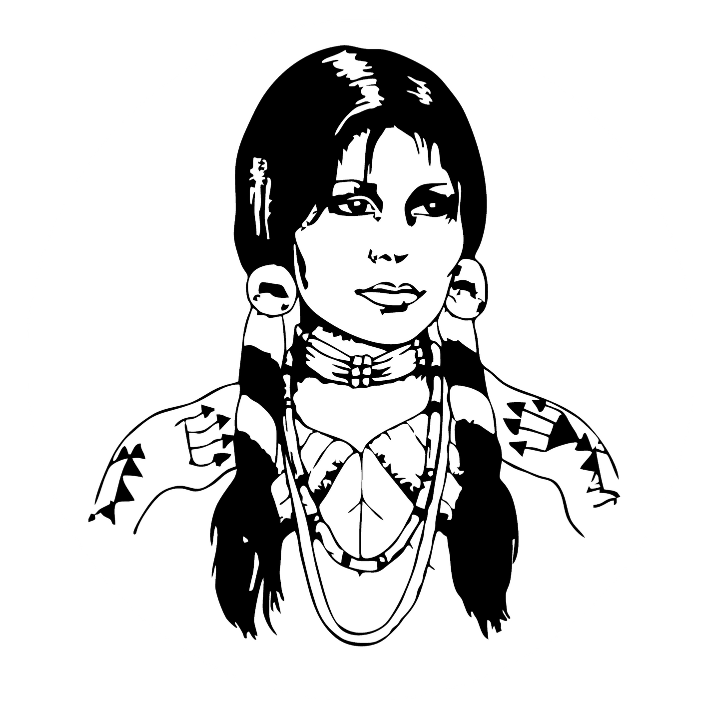 Autoaufkleber Indianerfrau Squaw