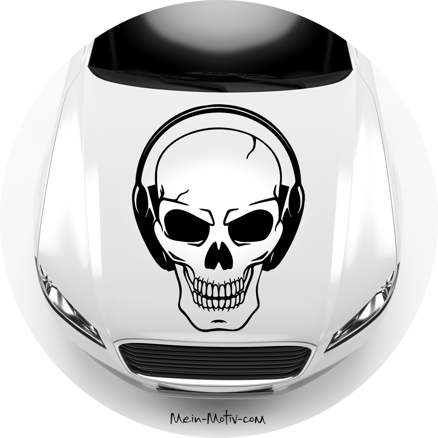 Autoaufkleber Totenkopf mit Kopfhörer