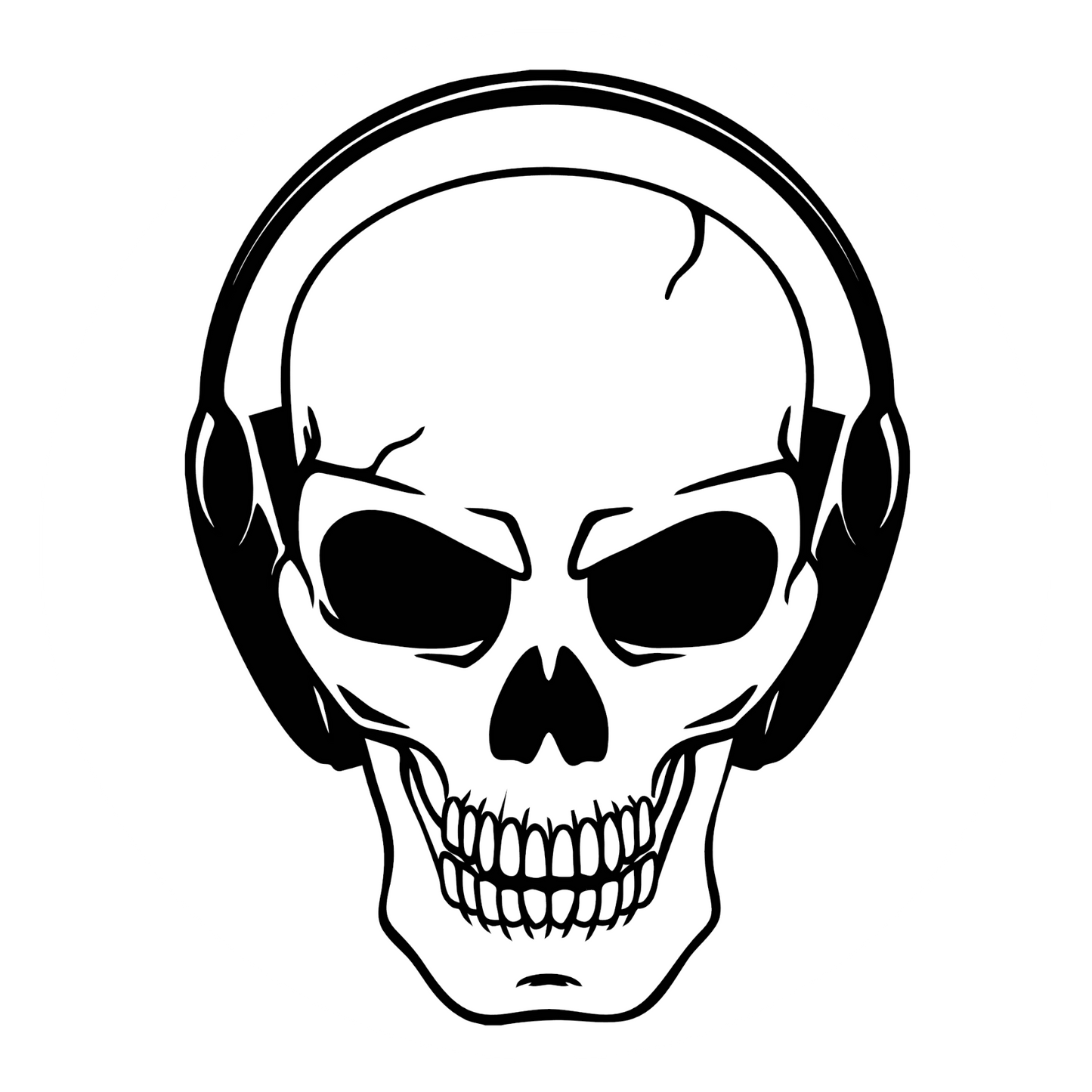 Wandtattoo Totenkopf mit Kopfhörer