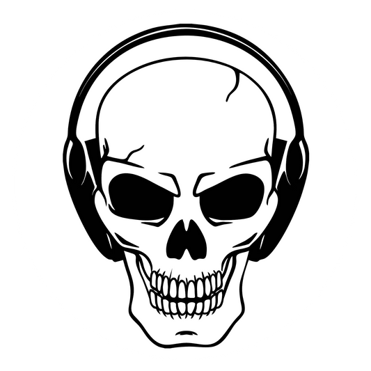 Autoaufkleber Totenkopf mit Kopfhörer