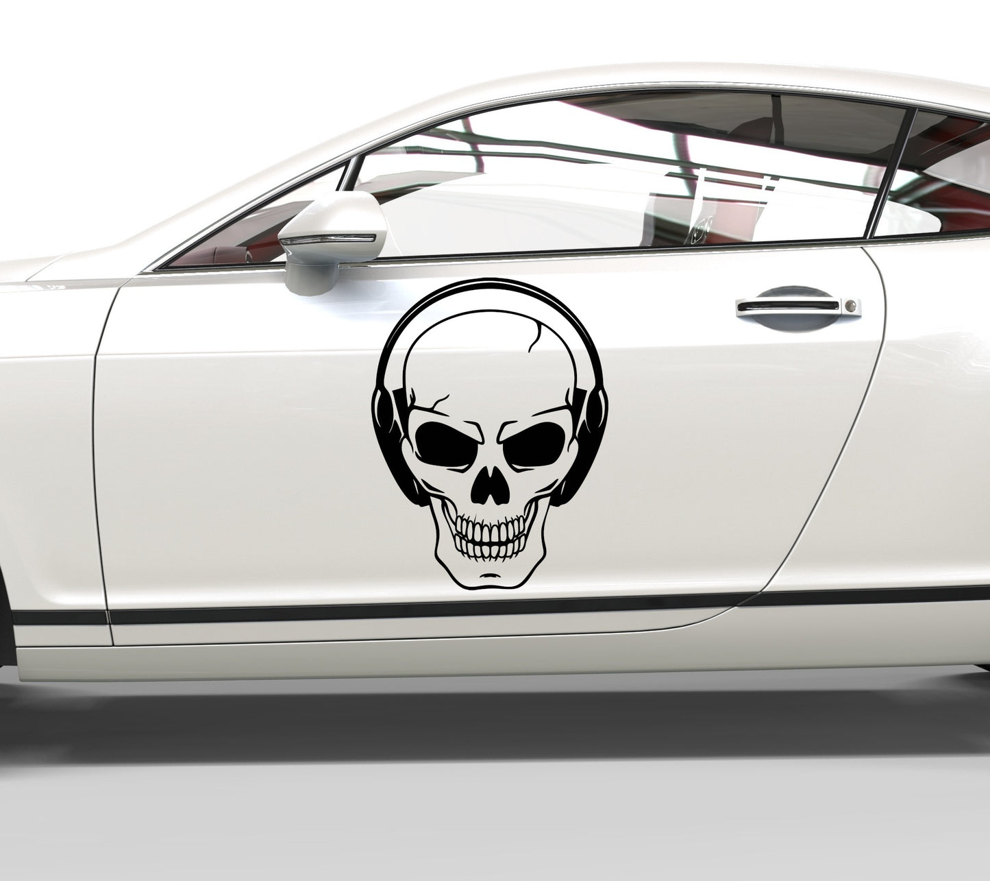 Autoaufkleber Totenkopf mit Kopfhörer