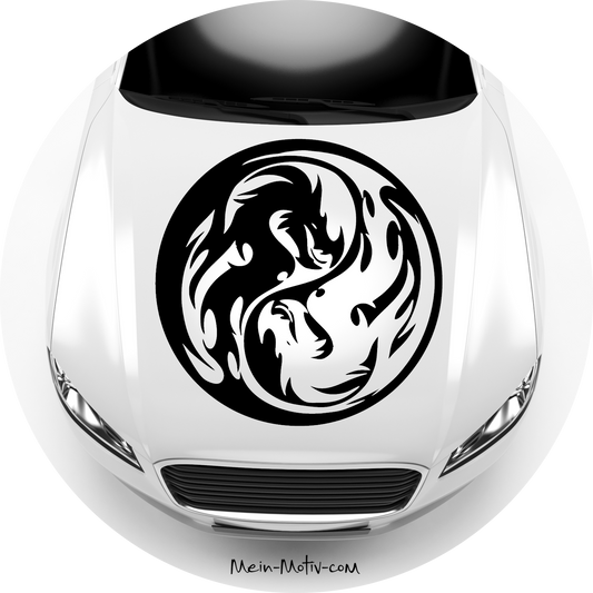 Autoaufkleber Yin & Yang Dragon
