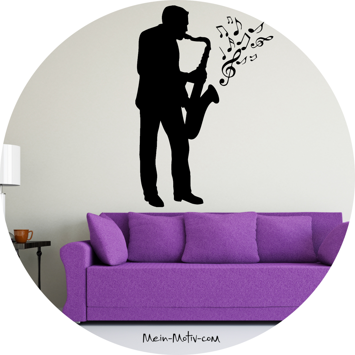 Wandtattoo Saxophon mit Noten