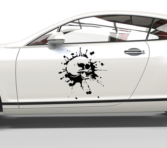 Autoaufkleber Totenkopf Splash