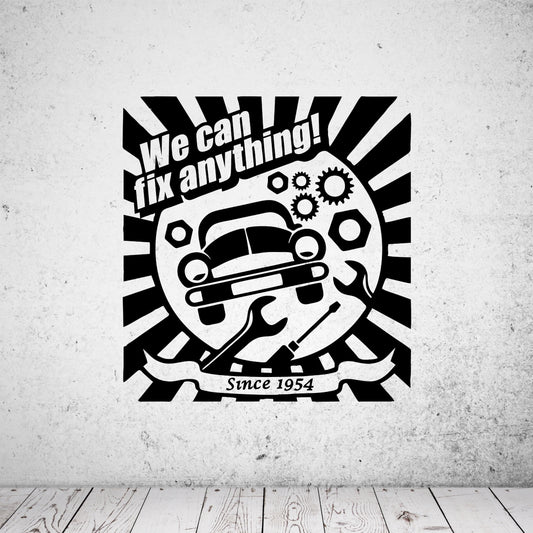 Wandtattoo Auto Reparatur Werkstatt