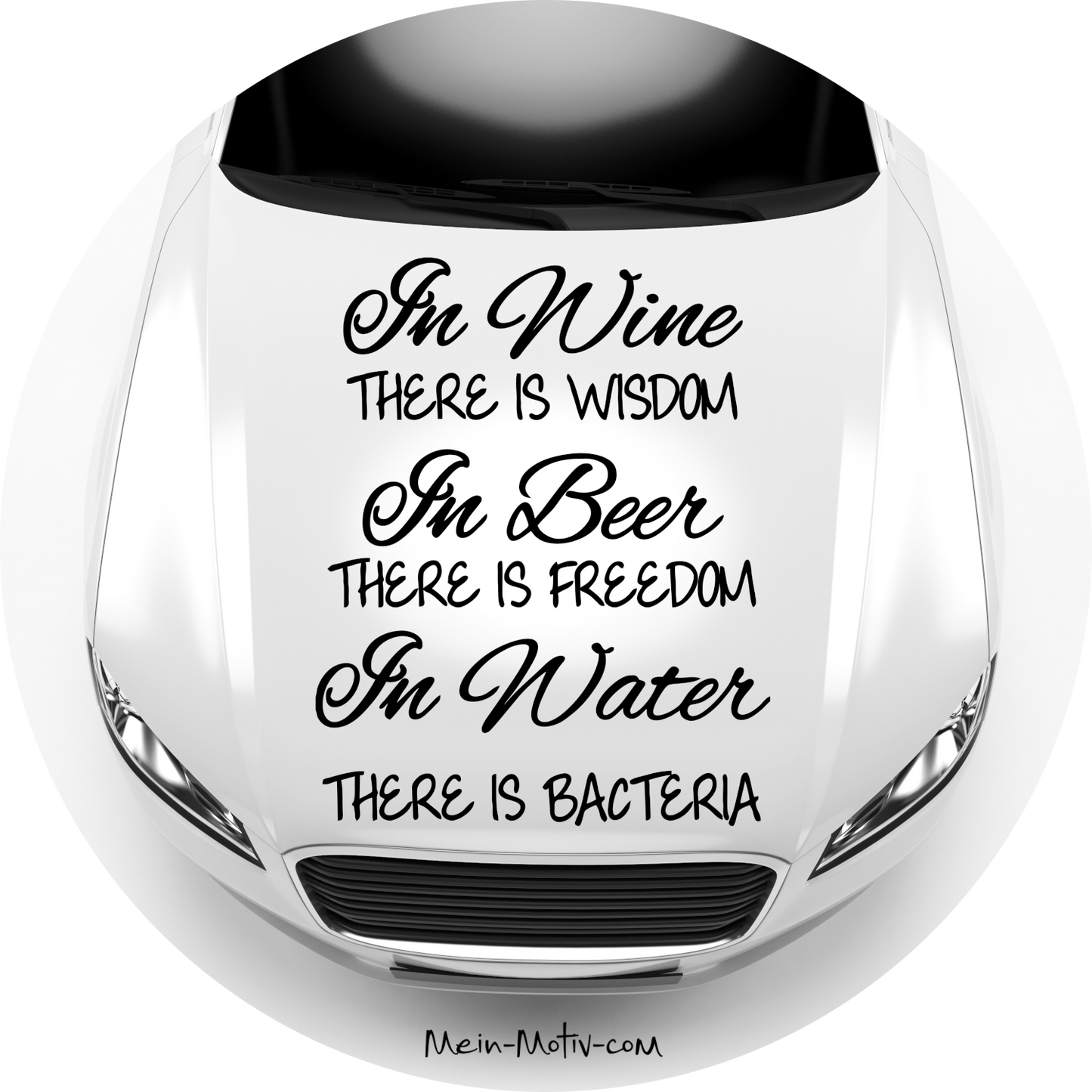 Autoaufkleber Bier Wein Wasser