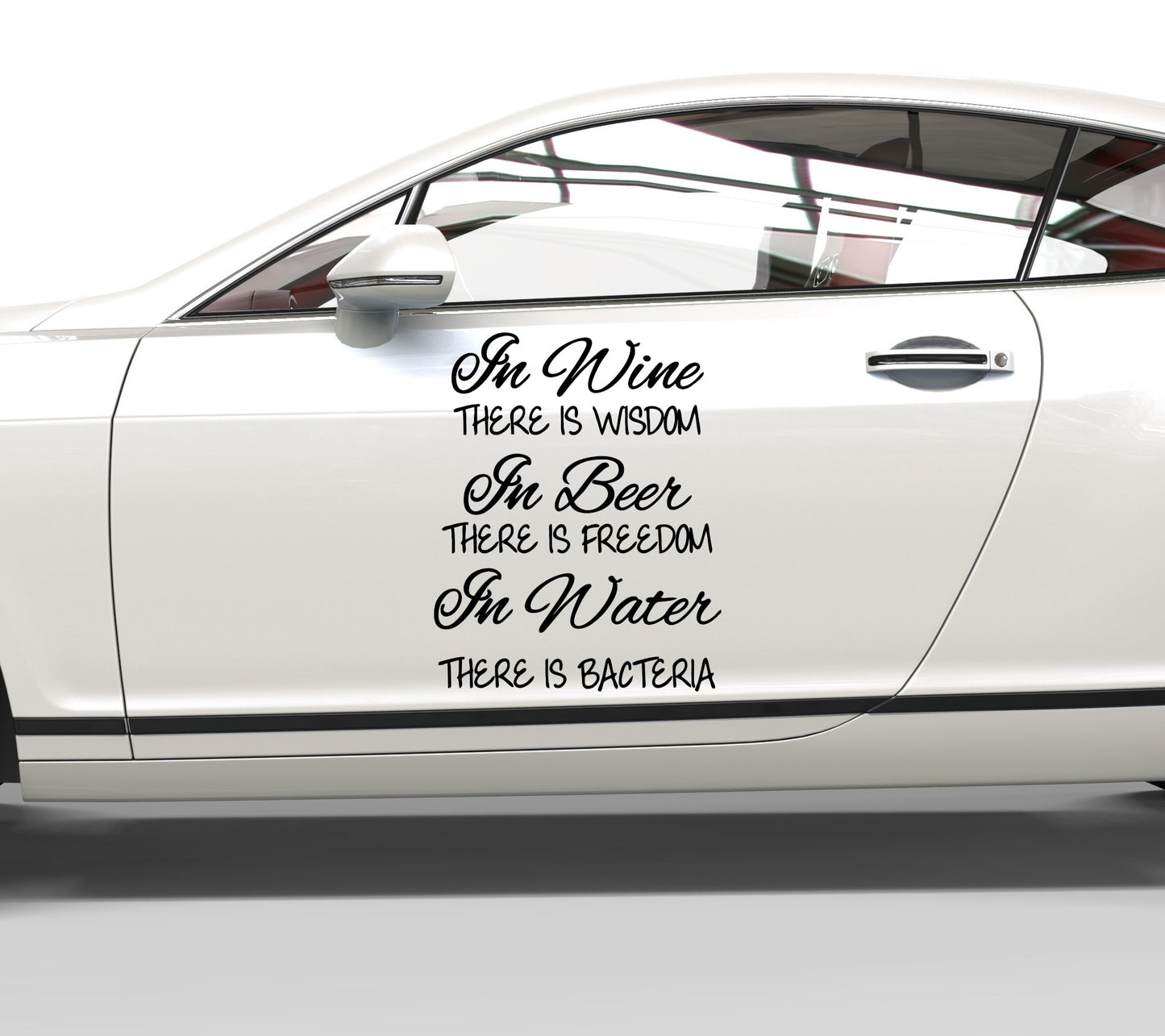 Autoaufkleber Bier Wein Wasser