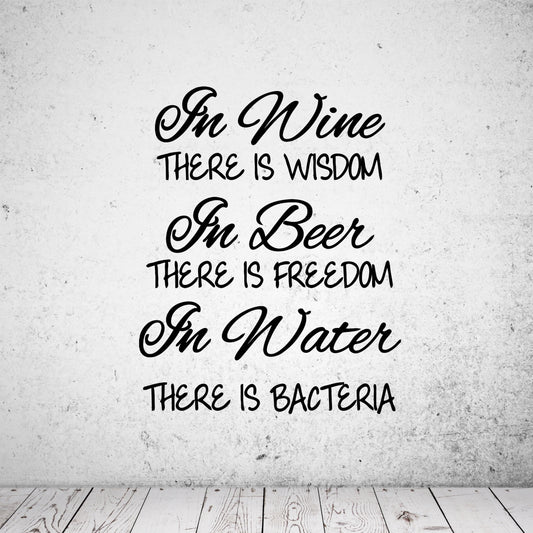 Wandtattoo Bier Wein Wasser