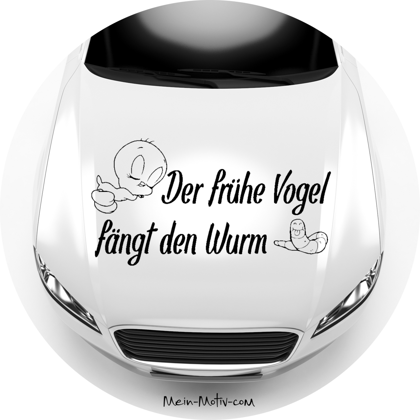 Autoaufkleber Der frühe Vogel fängt den Wurm
