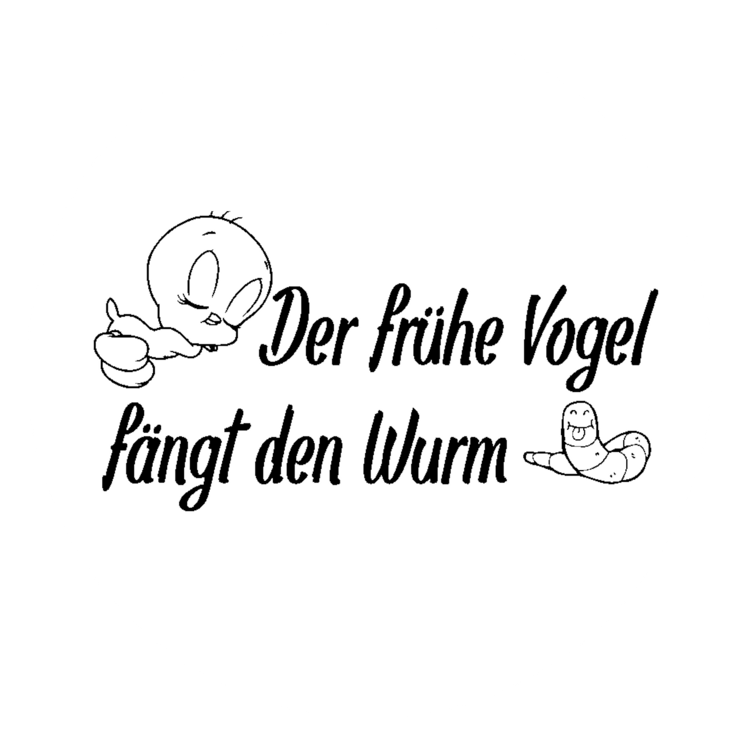 Autoaufkleber Der frühe Vogel fängt den Wurm