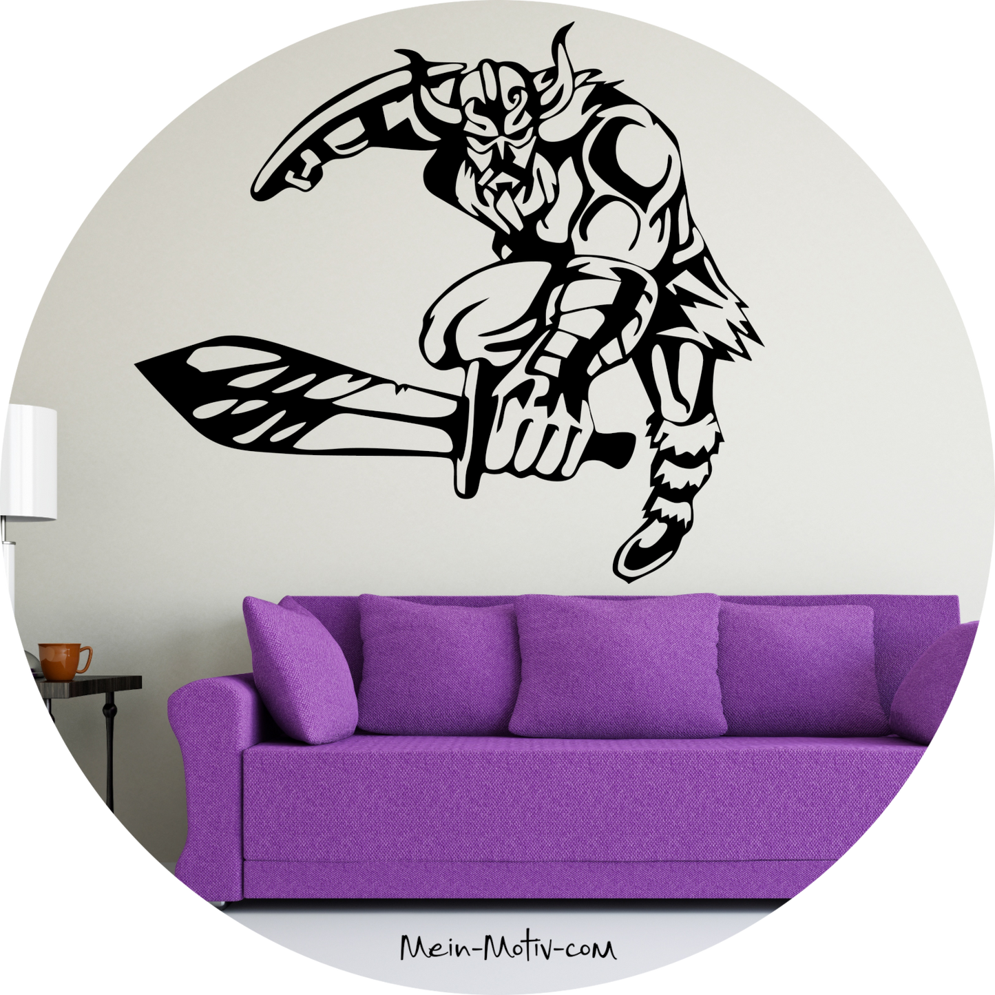 Wandtattoo Wikinger mit Schwert und Schild