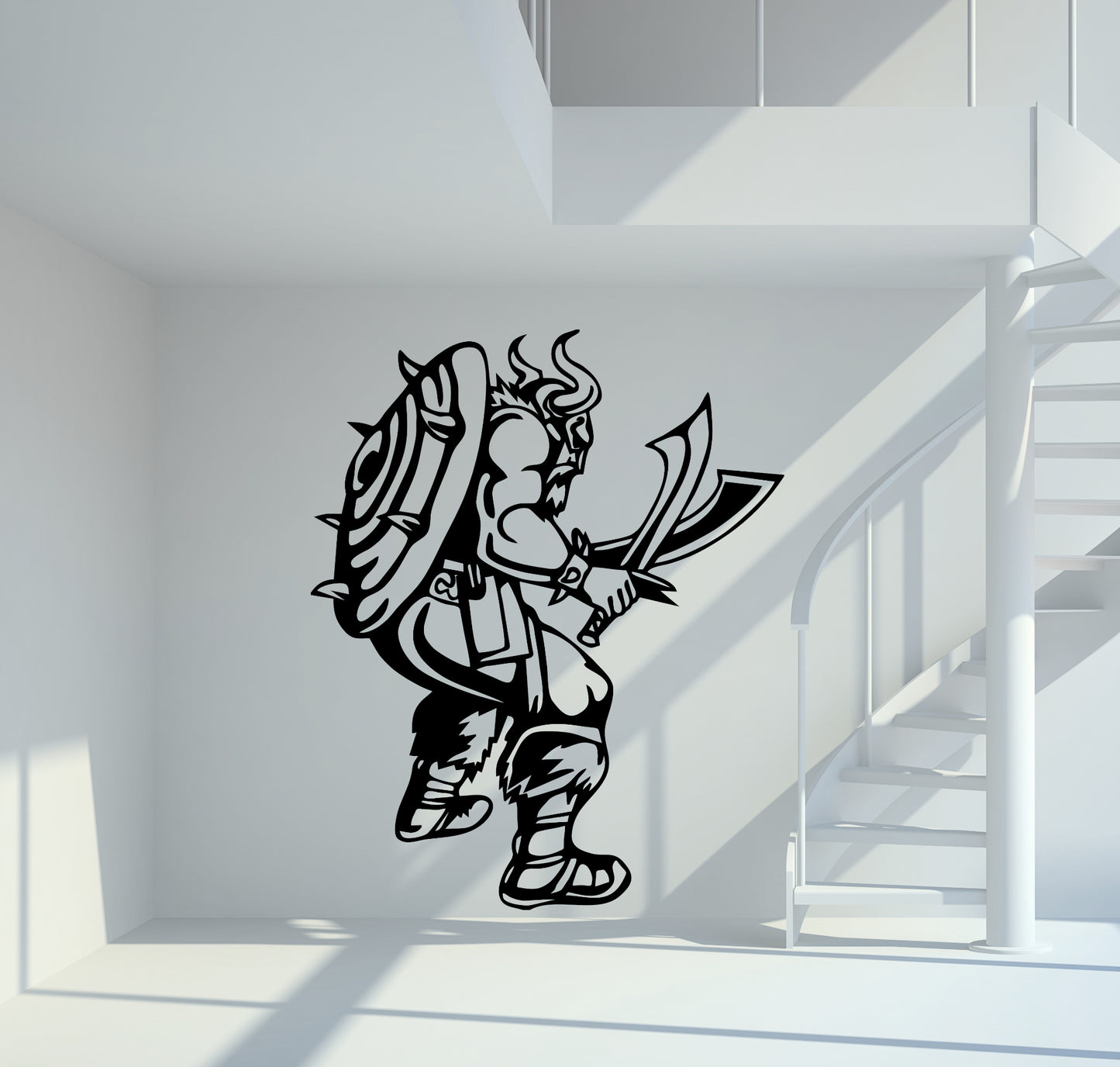 Wandtattoo Wikinger mit 2 Schwertern und Schild