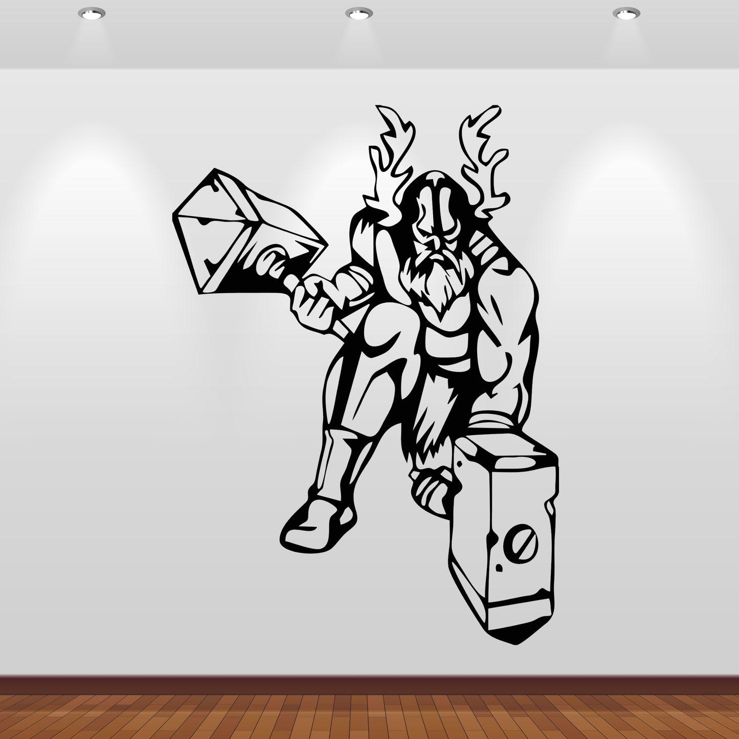 Wandtattoo Wikinger mit Thors Hammer