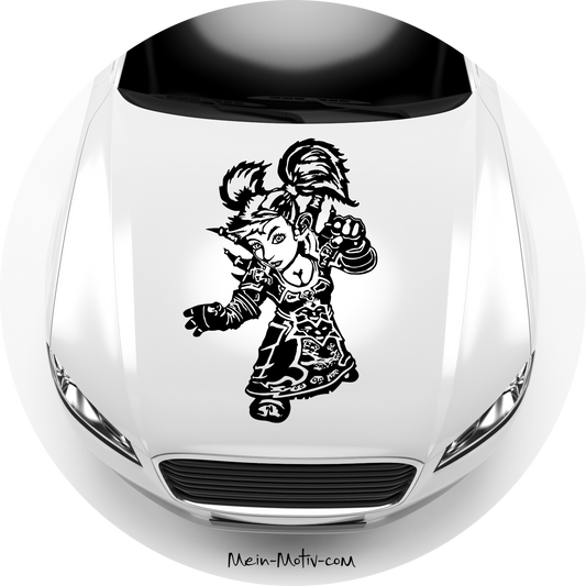 Autoaufkleber World of Warcraft - Gnom Hexenmeisterin