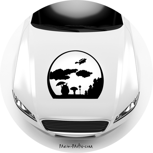Autoaufkleber Totoro Bushaltestelle