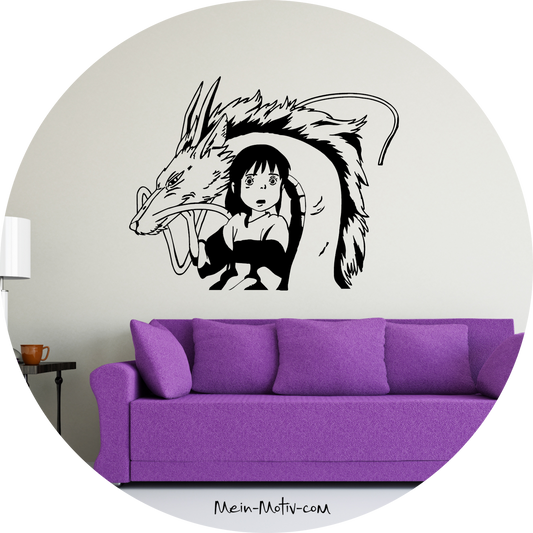Wandtattoo Chihiros Reise ins Zauberland - Chihiro und Haku