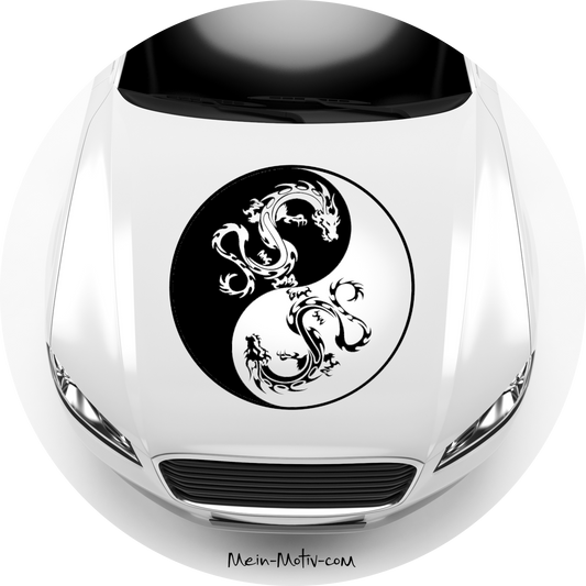 Autoaufkleber Yin & Yang Drache