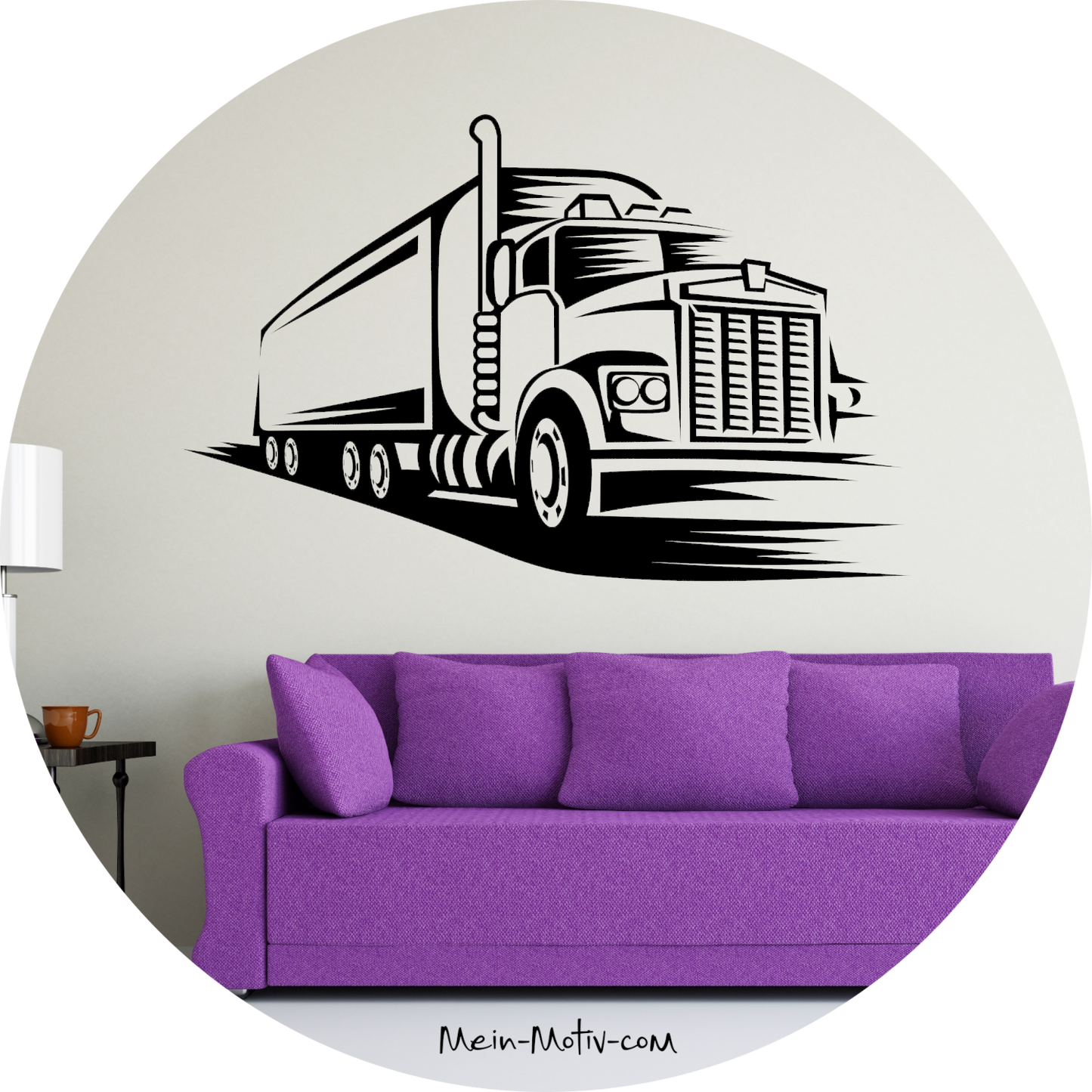 Wandtattoo US-Truck mit Auflieger