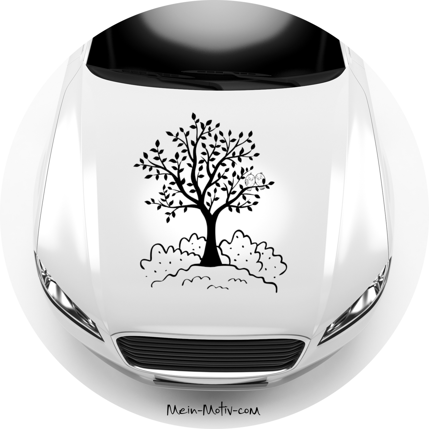 Autoaufkleber Baum mit 2 Vögeln