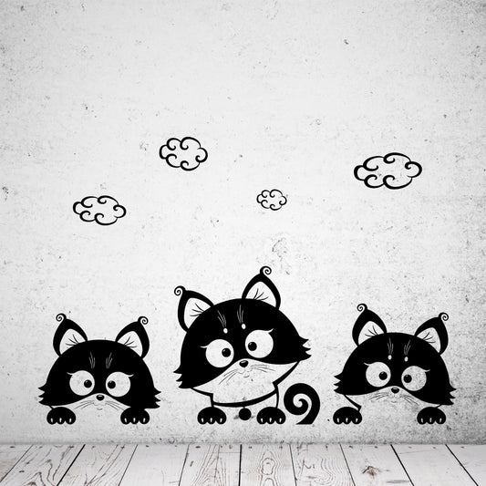 Wandtattoo Drei Kitten - Katzen Babys