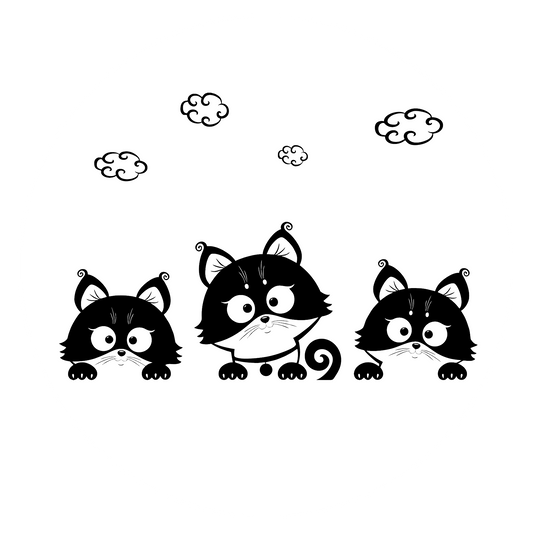 Autoaufkleber Drei Kitten - Katzen Babys