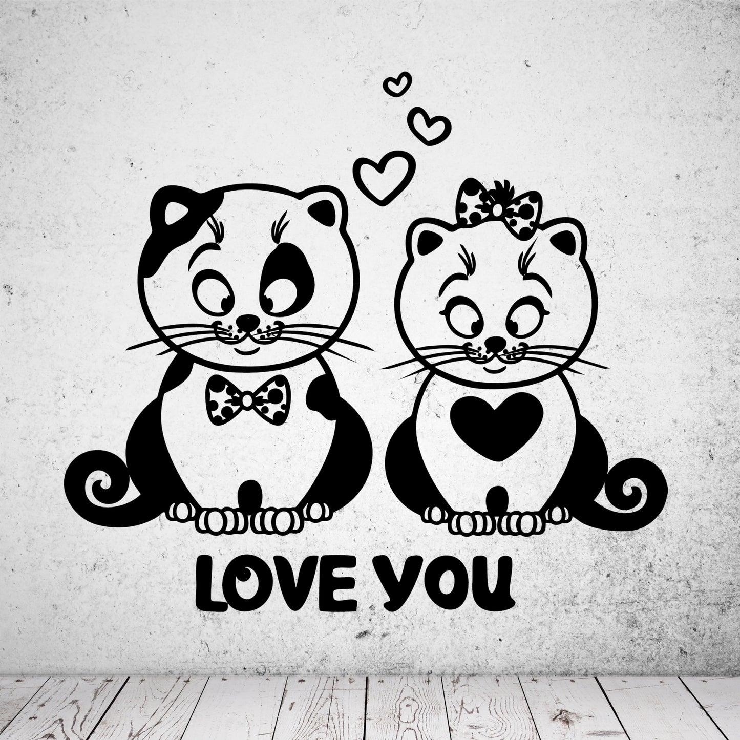 Wandtattoo Love You Kitten Kätzchen
