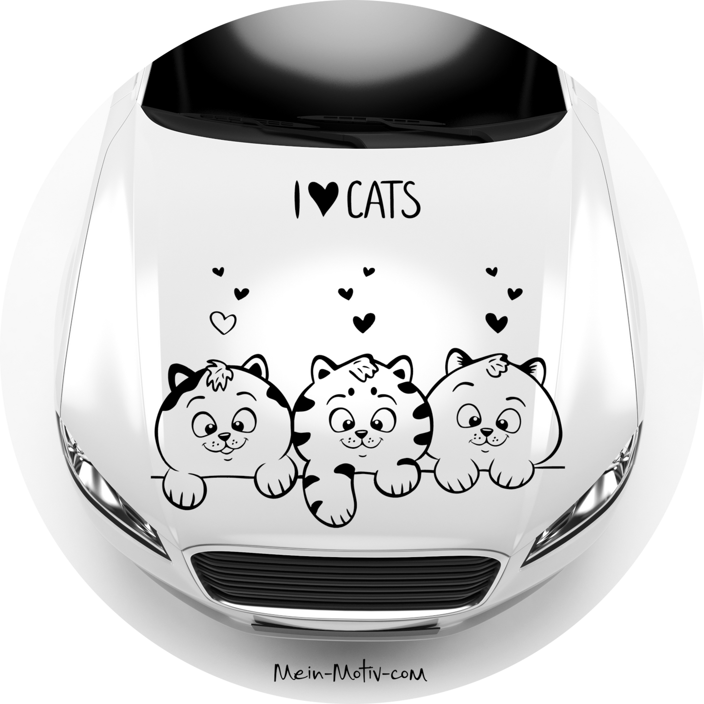 Autoaufkleber I Love cats