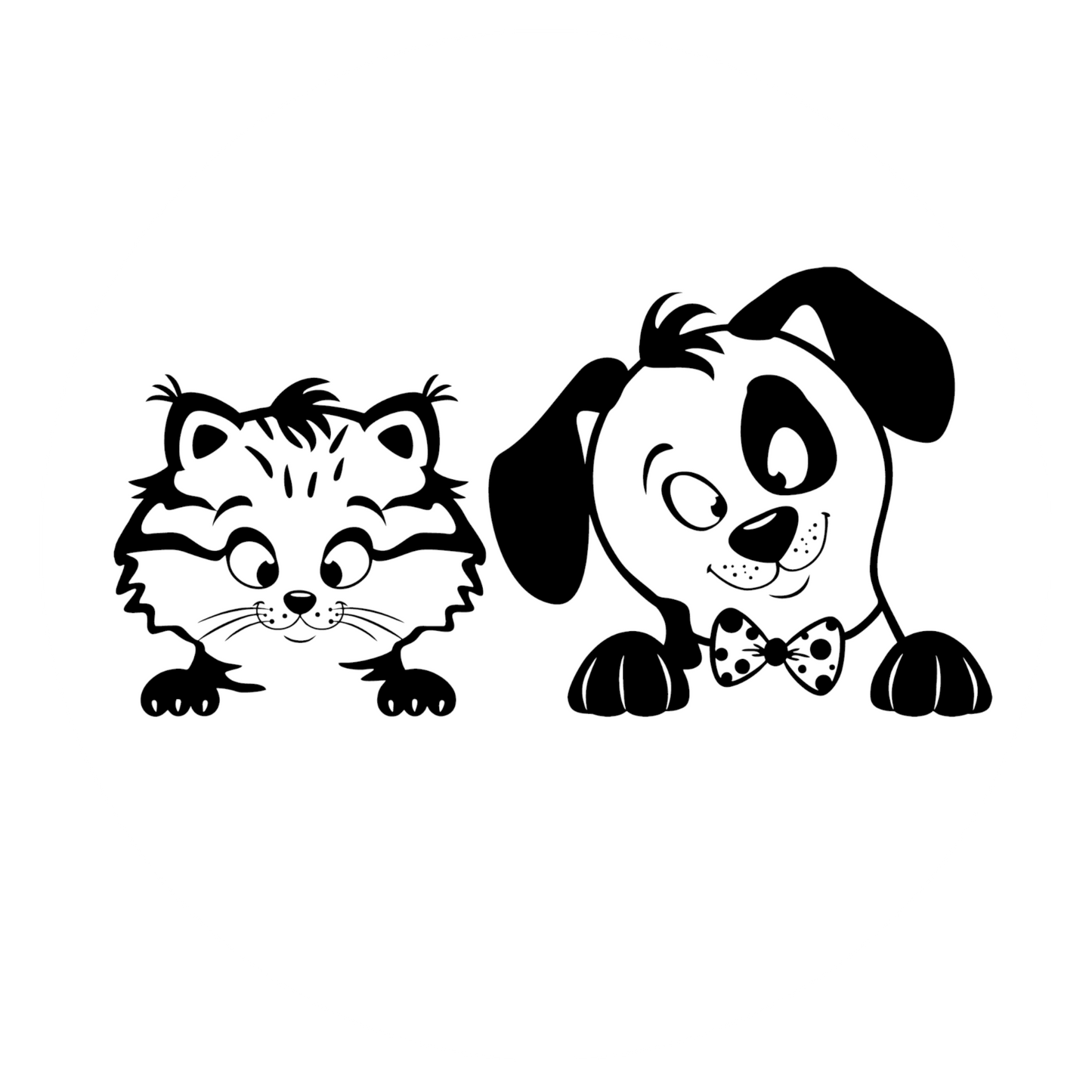 Autoaufkleber Hund und Katze