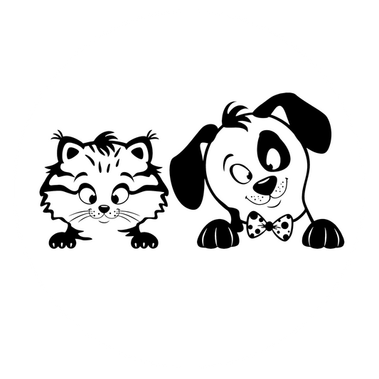 Autoaufkleber Hund und Katze