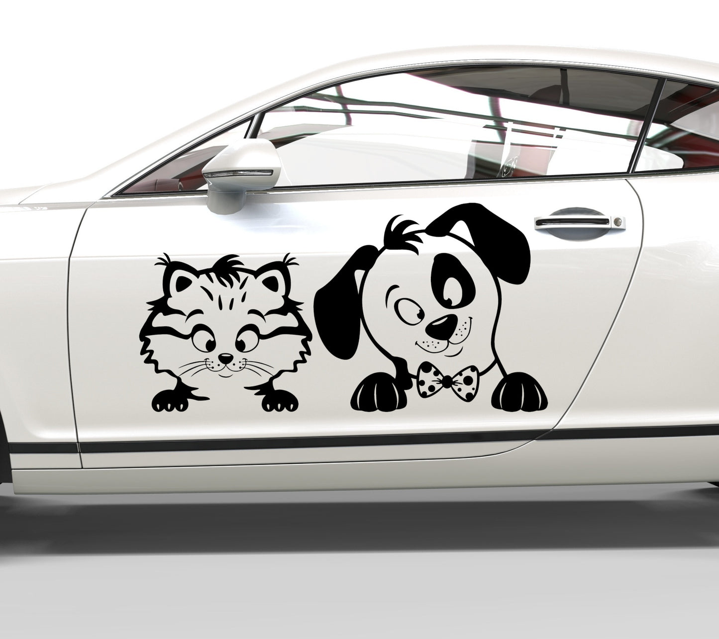 Autoaufkleber Hund und Katze